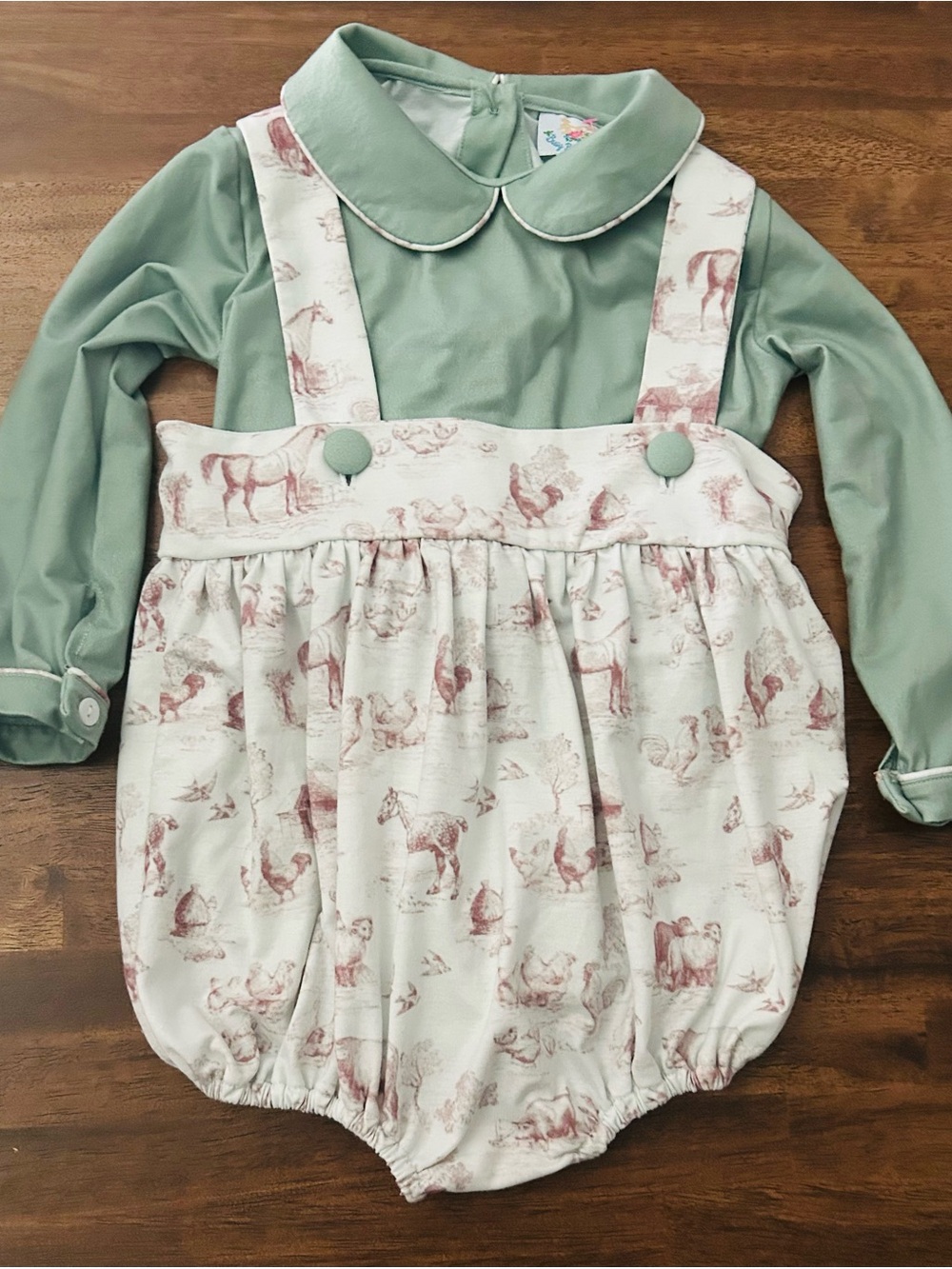 Busy Bees Smocks Matching Set with Animal Print